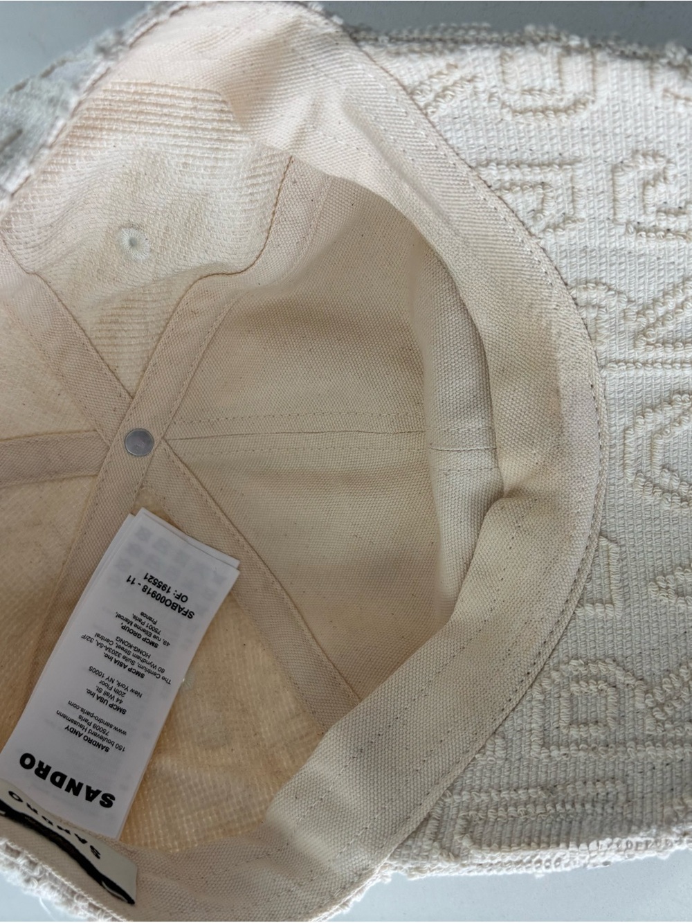 Sandro Andy Monogram Jacquard Baseball Cap Cream Ivory Adjustable Logo Hat🤍 - Picture 15 of 15